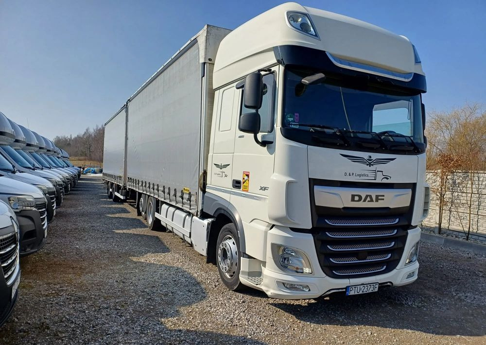 DAF XF 480 SUPER SPACE CAB / ZESTAW TANDEM PRZEJAZDOWY 120m3 - Kravas automašīna ar tentu: foto 2 DAF XF 480 SUPER SPACE CAB / ZESTAW TANDEM PRZEJAZDOWY 120m3 - Kravas automašīna ar tentu: foto 2
