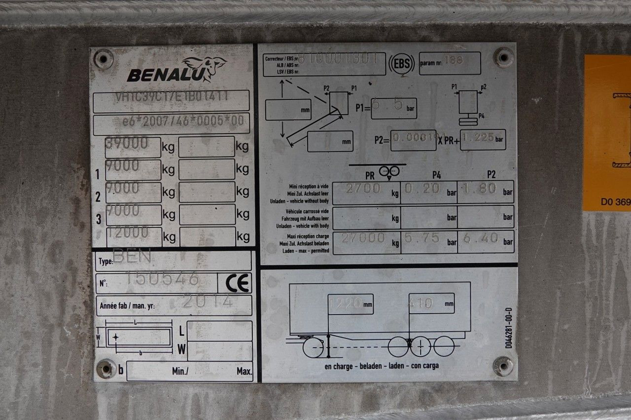 Puspiekabe pašizgāzējs Benalu WYWROTKA / 25 m3 / ALUMINIOWA / OŚ PODNOSZONA /: foto 16