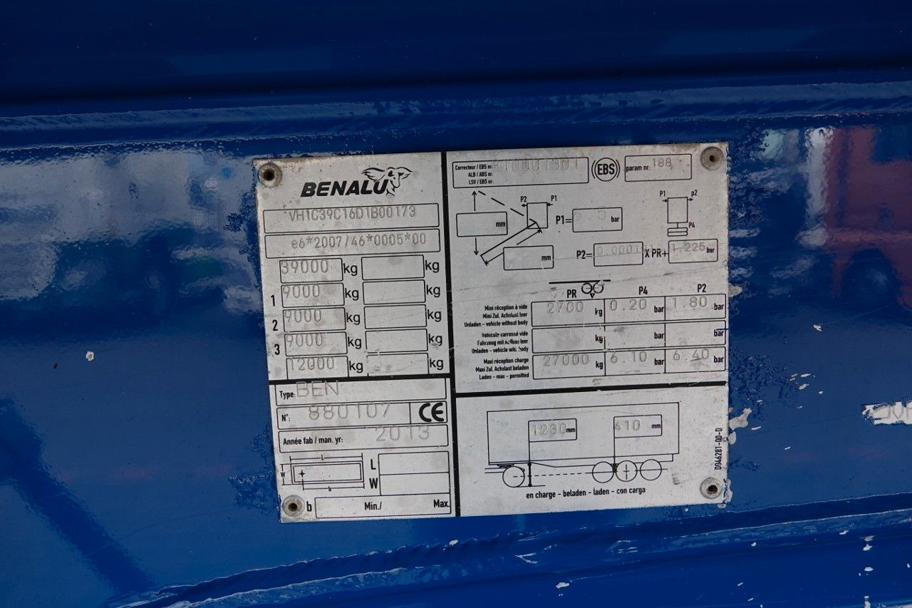 Puspiekabe pašizgāzējs Benalu WYWROTKA / 26 m3 / ALUMINIOWA / OŚ PODNOSZONA /: foto 19