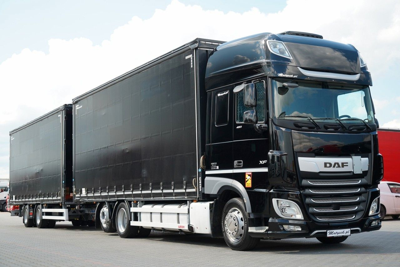 DAF XF 480 / ZESTAW TANDEM / 120 M3 / PRZEJAZDOWY / - Kravas automašīna ar tentu: foto 4 DAF XF 480 / ZESTAW TANDEM / 120 M3 / PRZEJAZDOWY / - Kravas automašīna ar tentu: foto 4