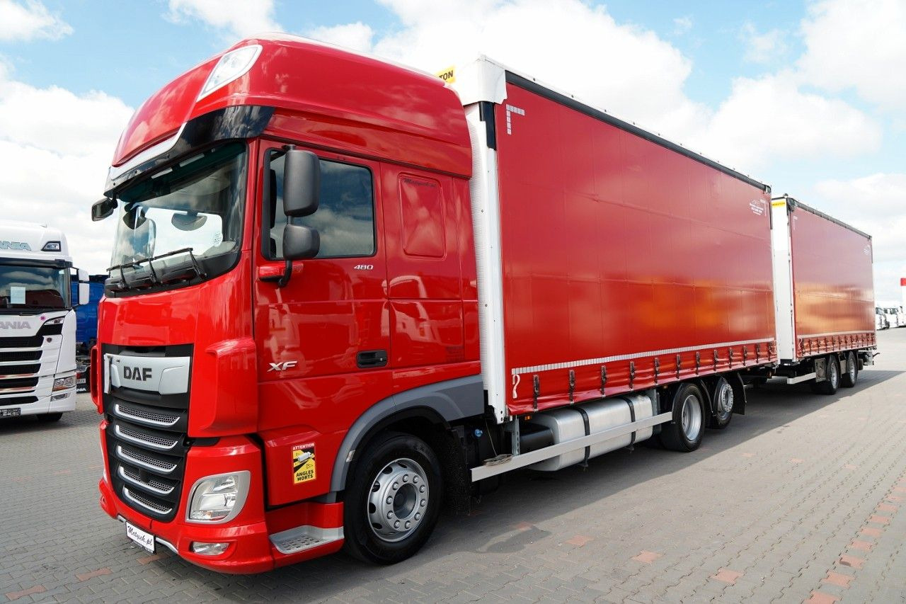 DAF XF 480 / ZESTAW TANDEM / 120 M3 / PRZEJAZDOWY / - Kravas automašīna ar tentu: foto 3 DAF XF 480 / ZESTAW TANDEM / 120 M3 / PRZEJAZDOWY / - Kravas automašīna ar tentu: foto 3