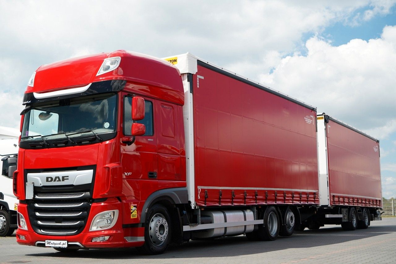 DAF XF 480 / ZESTAW TANDEM 120 M3 / PRZEJAZDOWY / WI - Kravas automašīna ar tentu: foto 1 DAF XF 480 / ZESTAW TANDEM 120 M3 / PRZEJAZDOWY / WI - Kravas automašīna ar tentu: foto 1