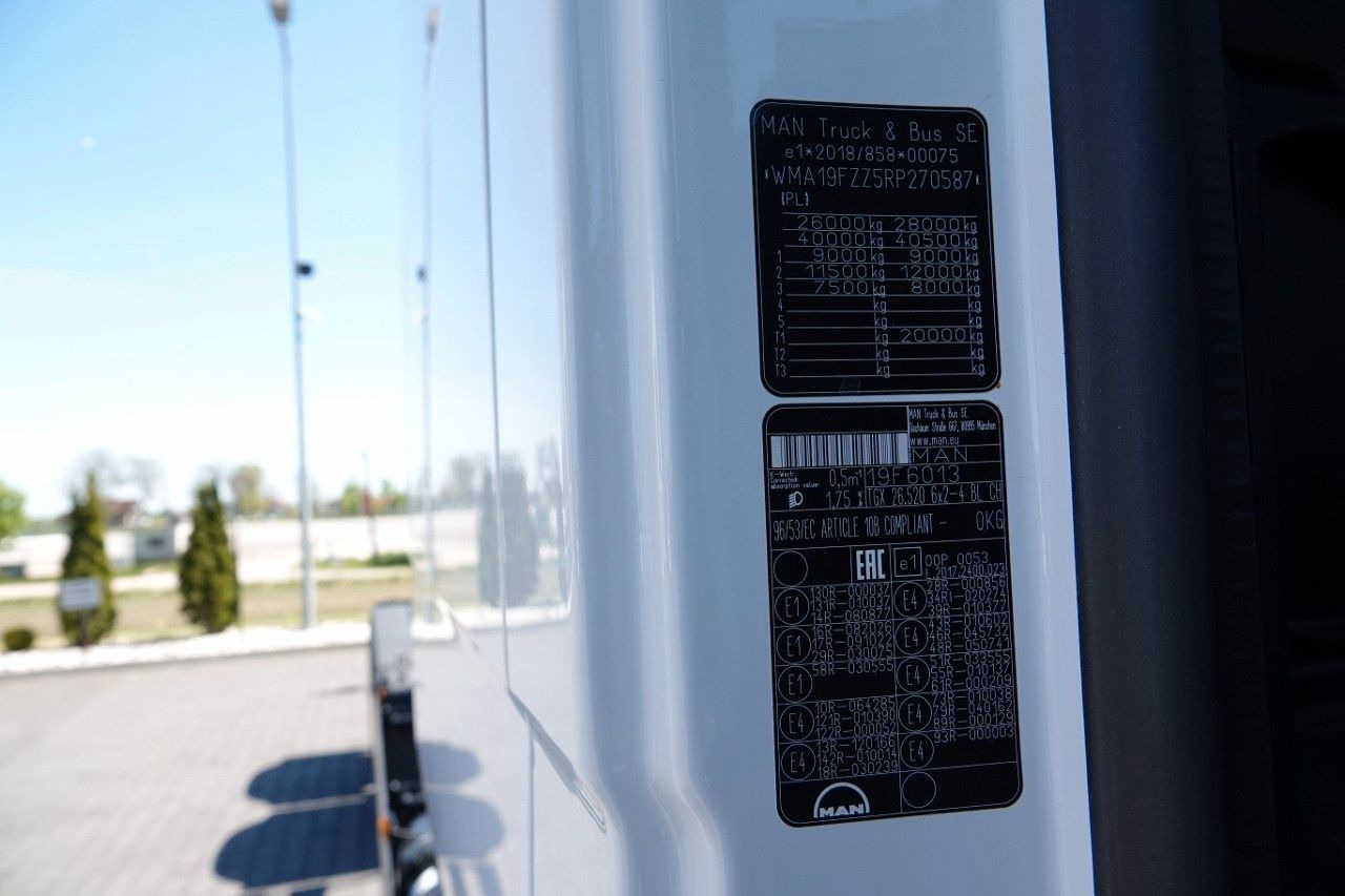 Vilcējs MAN TGX 26.520 / 6x2 / RAMA DŁ. 9,1M / OŚ PODNOSZONA: foto 18