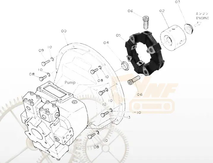 Sajūgs un rezerves daļas - Ekskavators 331/25063 Cf-A-50 Size 50 50A Flexible Rubber Coupling E120 E312 Excavator Hydraulic Pump Flexible Rubber Coupling: foto 6