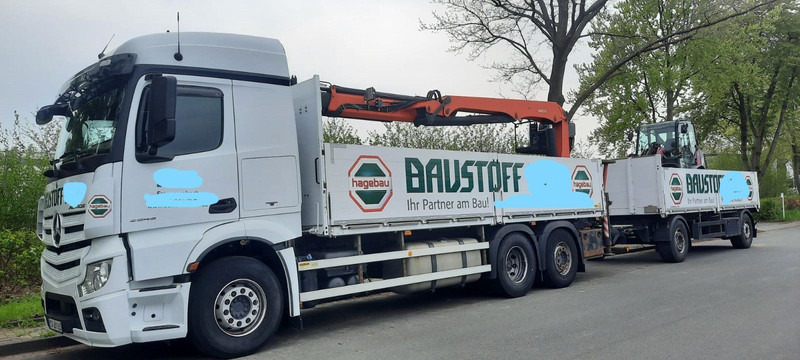 Mercedes-Benz 2545 Actros Pritsche Kran Palfinger PK21001 - Bortu kravas automašīna/ Platforma, Kravas auto ar manipulatoru: foto 1 Mercedes-Benz 2545 Actros Pritsche Kran Palfinger PK21001 - Bortu kravas automašīna/ Platforma, Kravas auto ar manipulatoru: foto 1