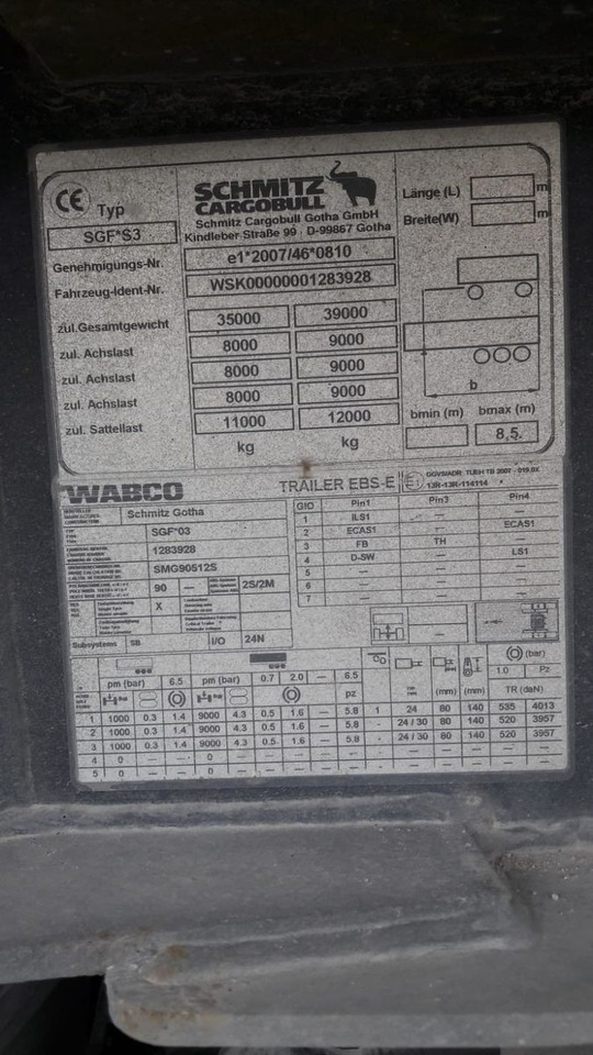 Puspiekabe pašizgāzējs Schmitz Cargobull SGF S3 Kippmulde 25 Kubik Hardox: foto 7