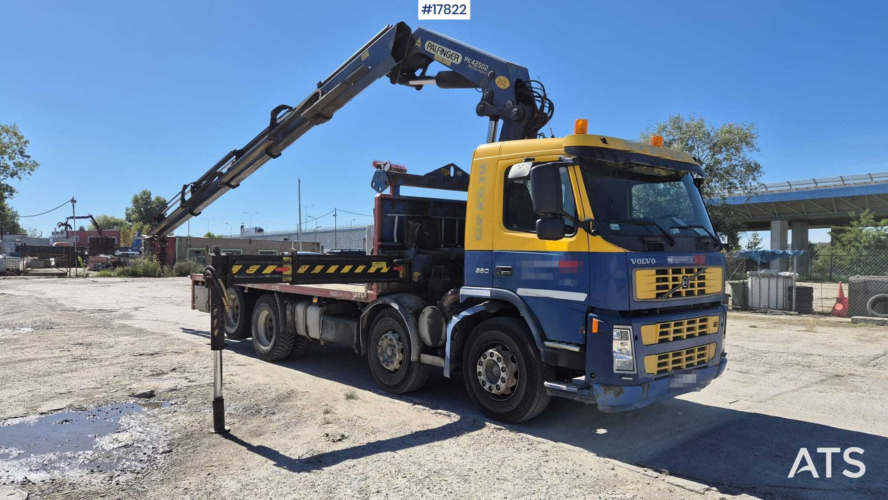 Truck VOLVO FM12 HDS - PALFINGER PK 42502 - Bortu kravas automašīna/ Platforma, Kravas auto ar manipulatoru: foto 1 Truck VOLVO FM12 HDS - PALFINGER PK 42502 - Bortu kravas automašīna/ Platforma, Kravas auto ar manipulatoru: foto 1