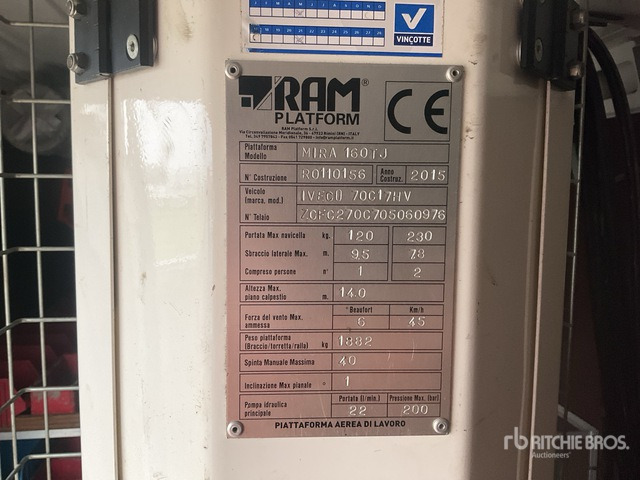 2015 Iveco 70C17 2015 RAM Mira 160TJ 230 kg Stra ... Boom Truck - Autopacēlājs: foto 4 2015 Iveco 70C17 2015 RAM Mira 160TJ 230 kg Stra ... Boom Truck - Autopacēlājs: foto 4