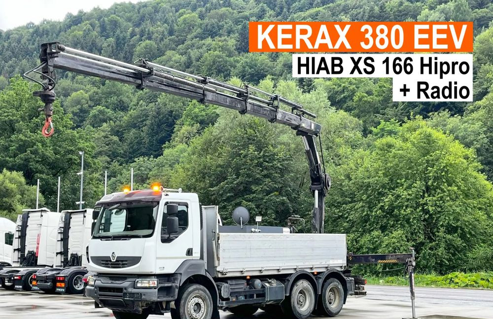 Renault Kerax 380 EEV // Skrzynia Burtowa // HIAB XS166 Hipro + Radio // Zwolnice //  // - Bortu kravas automašīna/ Platforma, Kravas auto ar manipulatoru: foto 1 Renault Kerax 380 EEV // Skrzynia Burtowa // HIAB XS166 Hipro + Radio // Zwolnice //  // - Bortu kravas automašīna/ Platforma, Kravas auto ar manipulatoru: foto 1