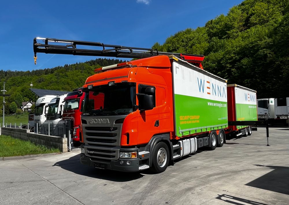 Scania G420 // Tandem // HDS Palfinger 18002 EH // Przyczepa // Oś skrętna podnoszona // Video !!! - Kravas automašīna ar tentu, Elektriskais kravas auto: foto 1 Scania G420 // Tandem // HDS Palfinger 18002 EH // Przyczepa // Oś skrętna podnoszona // Video !!! - Kravas automašīna ar tentu, Elektriskais kravas auto: foto 1