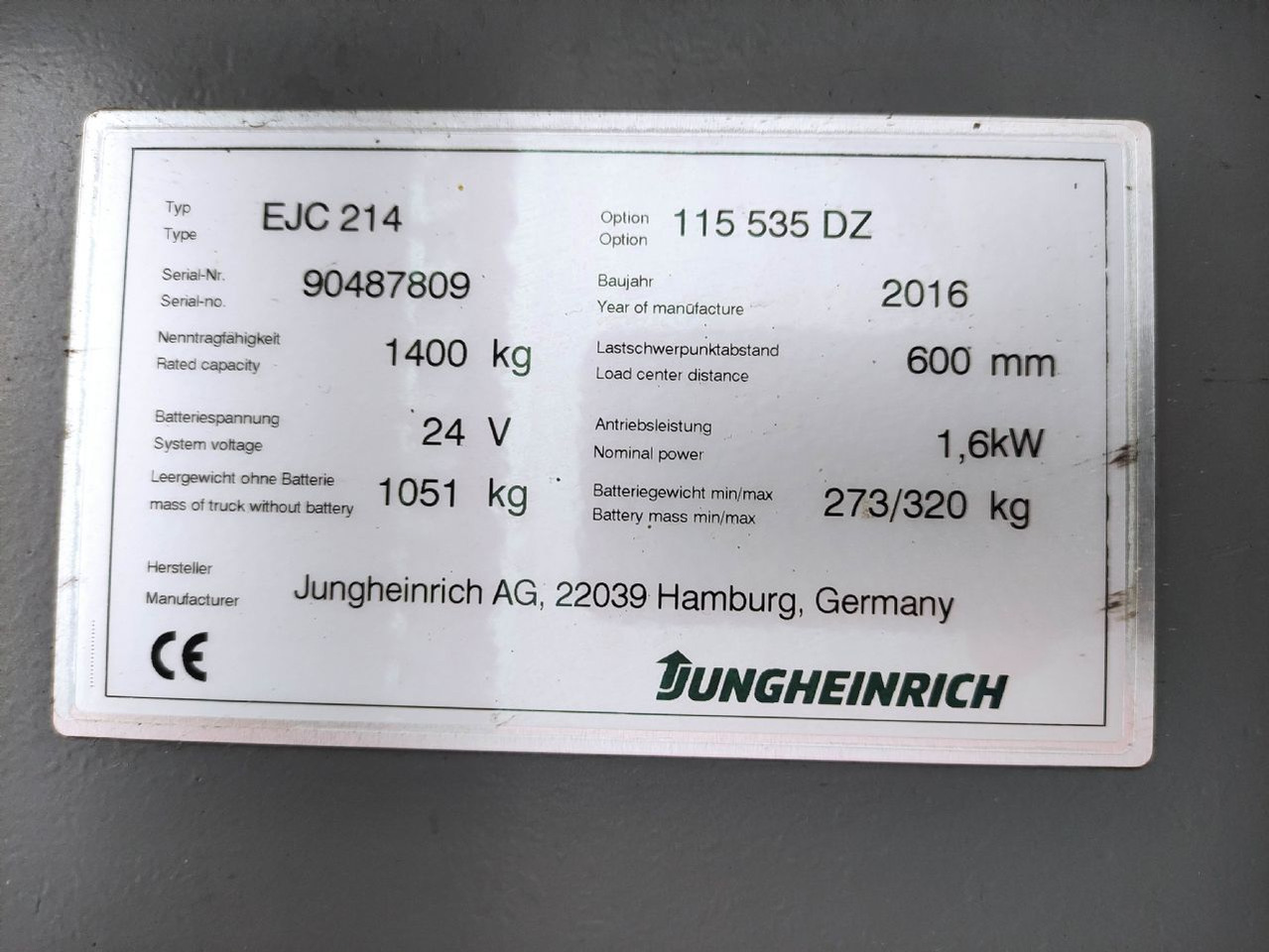 Jungheinrich EJC 214 - Krautņotājs: foto 5 Jungheinrich EJC 214 - Krautņotājs: foto 5