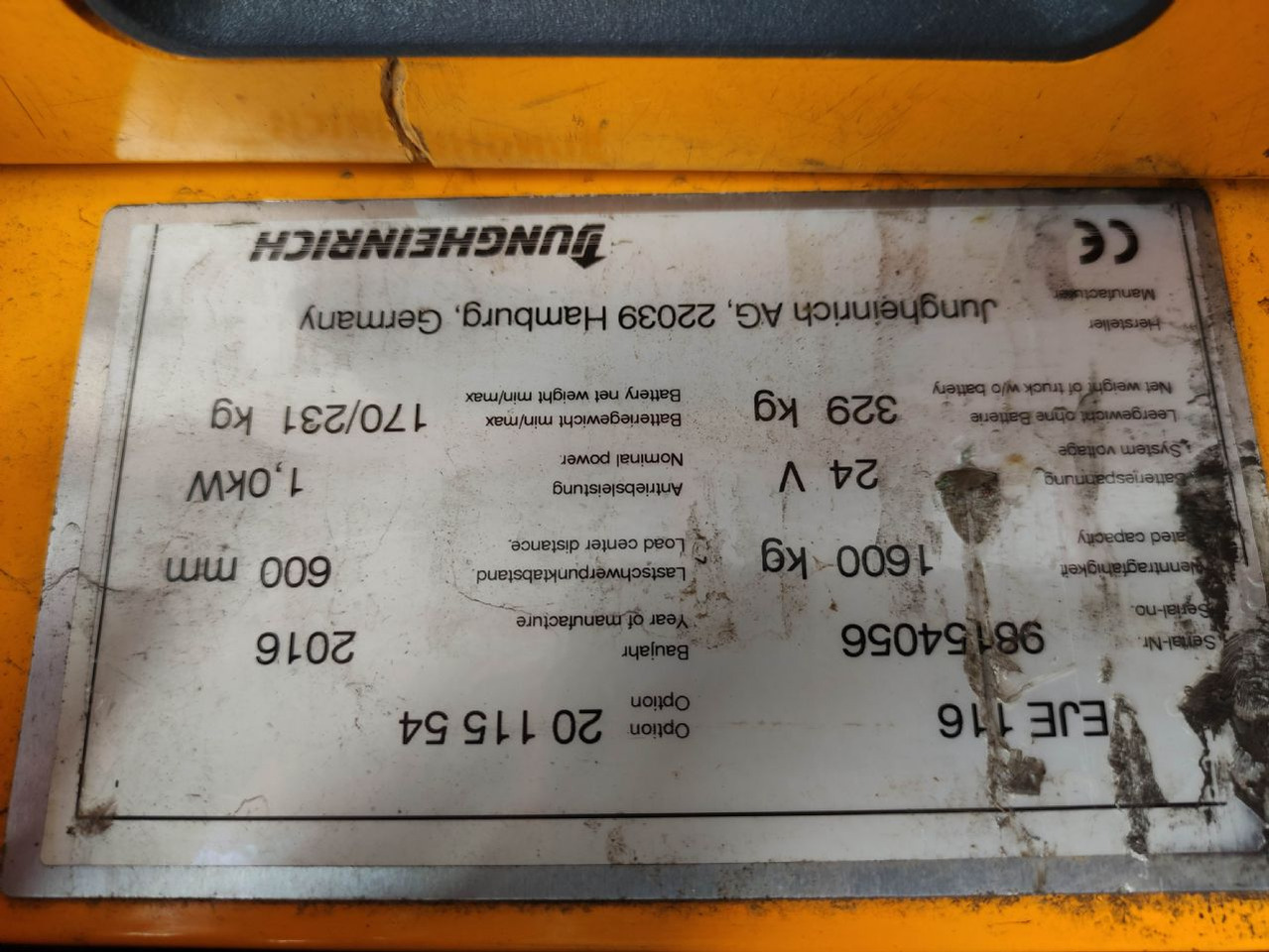 Jungheinrich EJE 116 - Rokas palešu ratiņi: foto 5 Jungheinrich EJE 116 - Rokas palešu ratiņi: foto 5