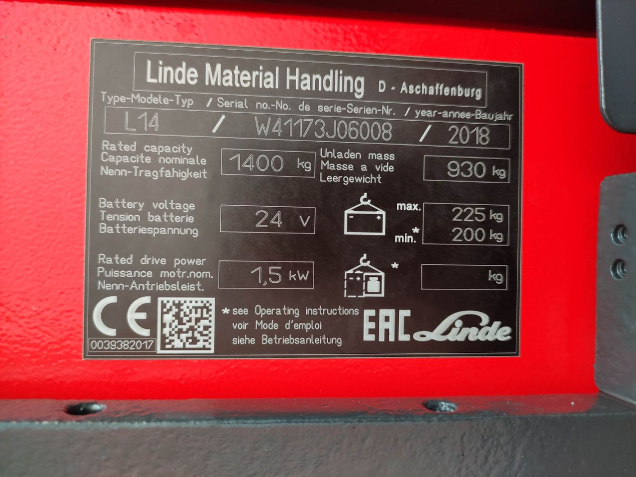 Linde L14i-1173 - Krautņotājs: foto 5 Linde L14i-1173 - Krautņotājs: foto 5