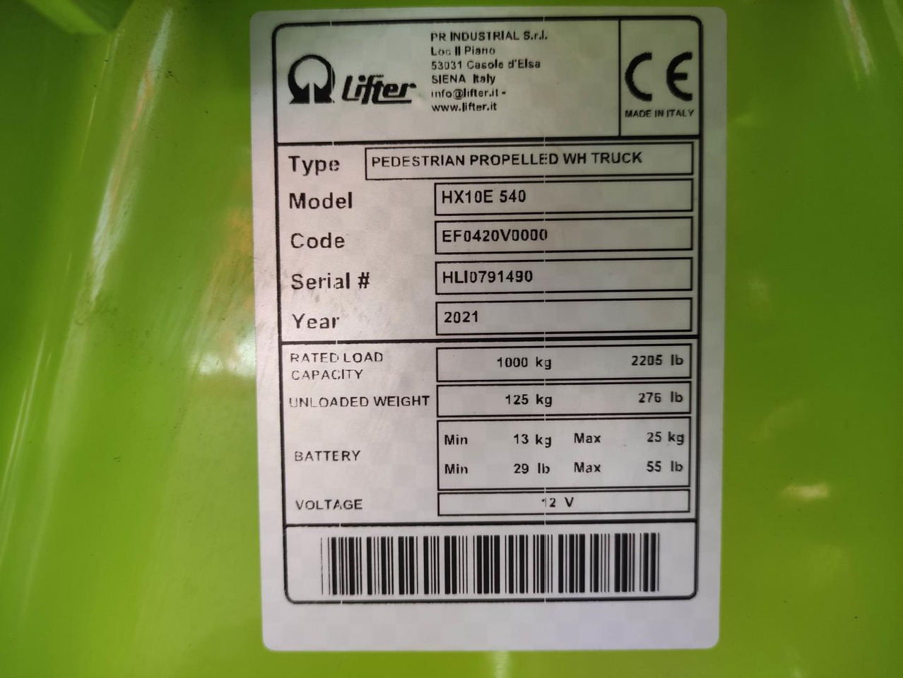 Pramac HX10E 540 - Rokas palešu ratiņi: foto 5 Pramac HX10E 540 - Rokas palešu ratiņi: foto 5