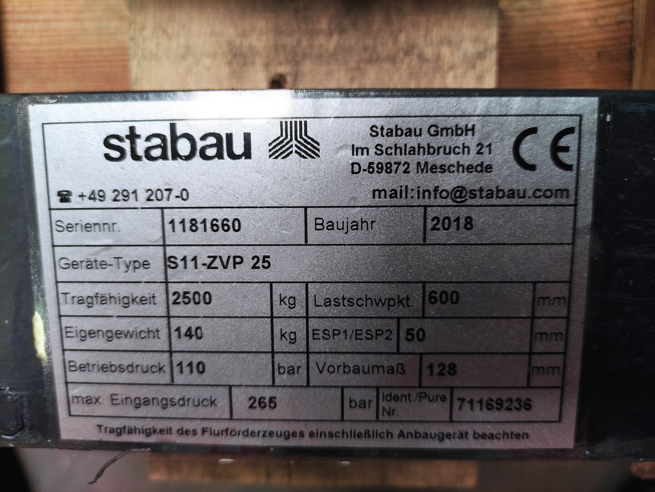 Stabau S11-ZVP25 - Dakšas: foto 5 Stabau S11-ZVP25 - Dakšas: foto 5
