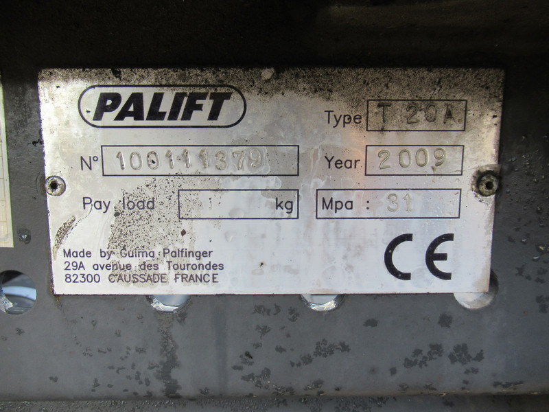 Pacēlājs ar āķi, Kravas auto ar manipulatoru DAF FAN CF75 310 Palfinger PK23002 + Palift T20A: foto 13