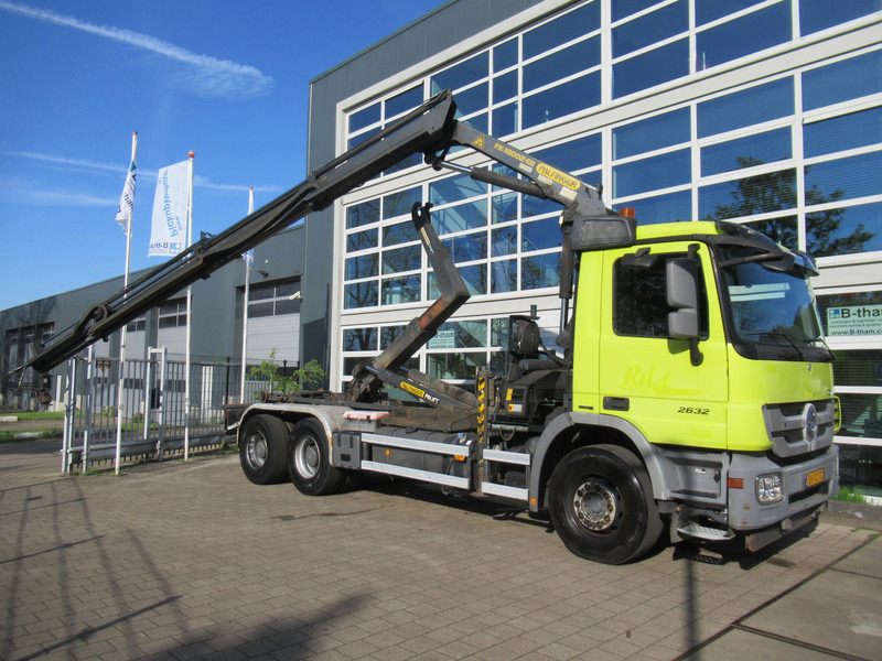Konteineru vedējs/ Kravas automašīna ar noņemamā virsbūve, Kravas auto ar manipulatoru Mercedes-Benz Actros 2632 6X4 Steel + Palfinger PK18002-EH + 20T Haak Hook Haken: foto 6