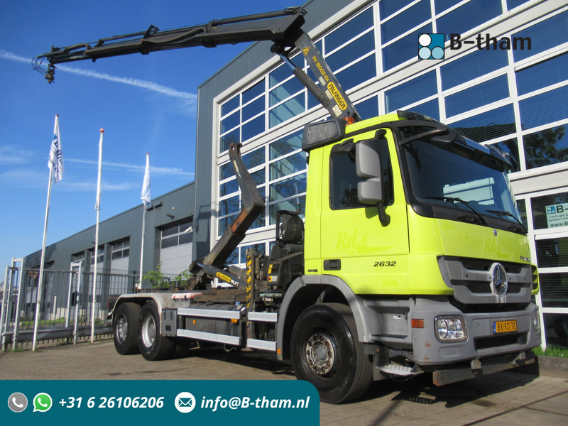 Mercedes-Benz Actros 2632 6X4 Steel + Palfinger PK18002-EH + 20T Haak Hook Haken - Konteineru vedējs/ Kravas automašīna ar noņemamā virsbūve, Kravas auto ar manipulatoru: foto 1 Mercedes-Benz Actros 2632 6X4 Steel + Palfinger PK18002-EH + 20T Haak Hook Haken - Konteineru vedējs/ Kravas automašīna ar noņemamā virsbūve, Kravas auto ar manipulatoru: foto 1