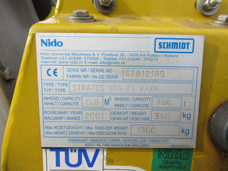 NIDO STRATOS B08-24 VAXN Zoutstrooier HYDRO 0,8M3 Salzstreuer - Sāls un smilts kaisītājs: foto 3 NIDO STRATOS B08-24 VAXN Zoutstrooier HYDRO 0,8M3 Salzstreuer - Sāls un smilts kaisītājs: foto 3