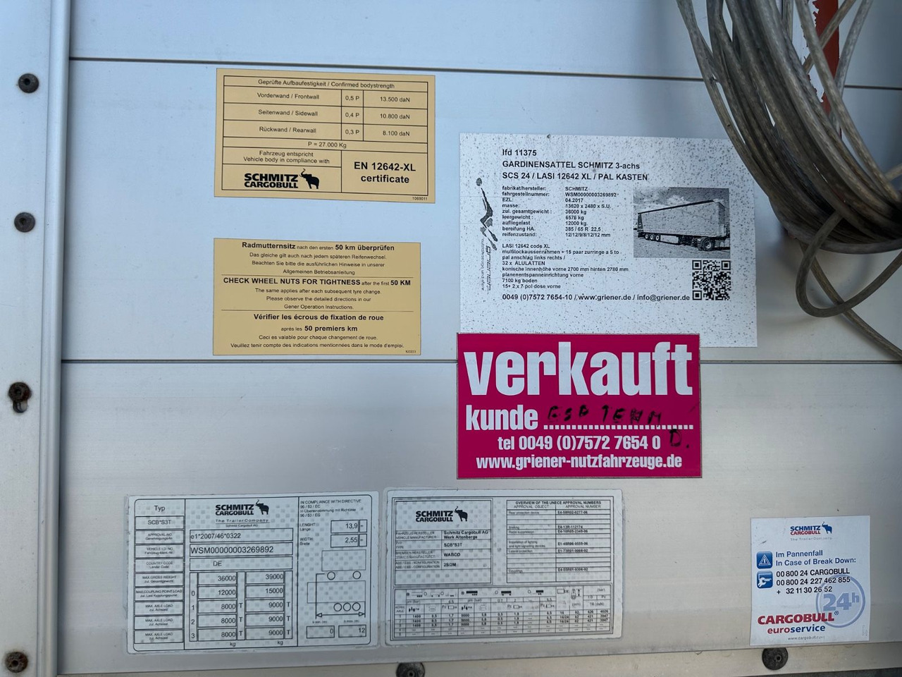 Schmitz Cargobull Gardinensattel/3-Achs/SCB*S3T/SCS 24/ Standard - Tenta puspiekabe: foto 2 Schmitz Cargobull Gardinensattel/3-Achs/SCB*S3T/SCS 24/ Standard - Tenta puspiekabe: foto 2