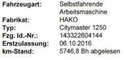Hako Citymaster 1250 Kehrmaschine - Ielu tīrīšanas mašīna: foto 3 Hako Citymaster 1250 Kehrmaschine - Ielu tīrīšanas mašīna: foto 3