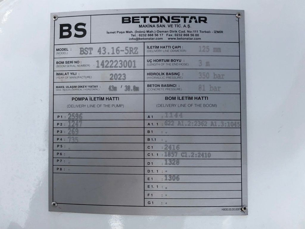 Jaunā Betona sūknis Mercedes-Benz AROCS 3743 BETONSTAR H43.16-5RZ: foto 8