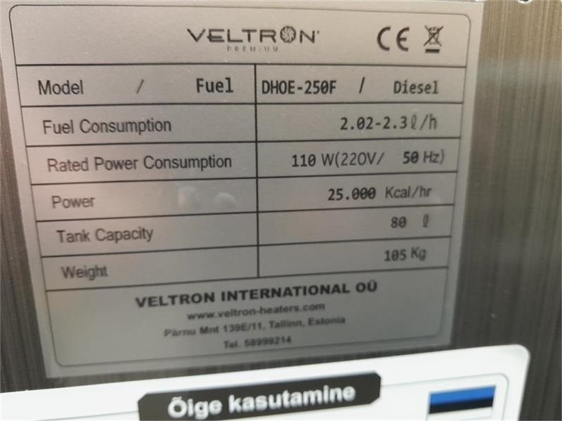 - - - VeLTRON HEATER MED BLÆSER - Celtniecības sildītājs: foto 5 - - - VeLTRON HEATER MED BLÆSER - Celtniecības sildītājs: foto 5