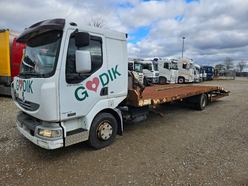 Renault Midlum 220 Machine/auto Transport and crane(2 stk) - Autovedējs, Kravas auto ar manipulatoru: foto 1 Renault Midlum 220 Machine/auto Transport and crane(2 stk) - Autovedējs, Kravas auto ar manipulatoru: foto 1