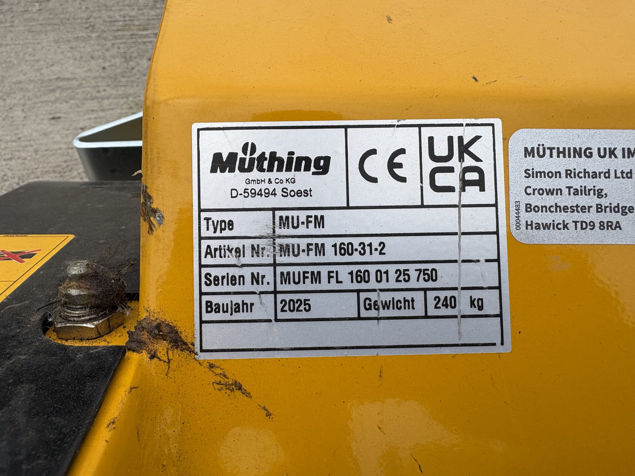Muthing MU-FM160 JD Outfront Flail Mower Demo - Pļaujmašīna-smalcinātājs: foto 4 Muthing MU-FM160 JD Outfront Flail Mower Demo - Pļaujmašīna-smalcinātājs: foto 4