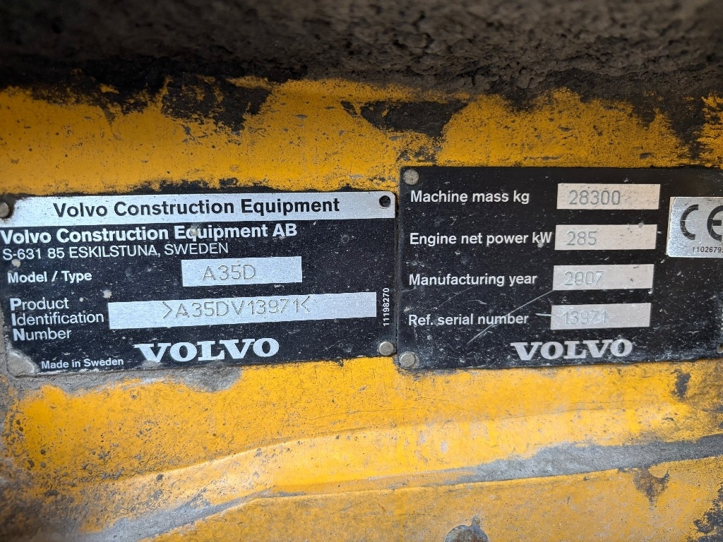 Volvo a35d - Artikulētias pašizgāzējs: foto 5 Volvo a35d - Artikulētias pašizgāzējs: foto 5