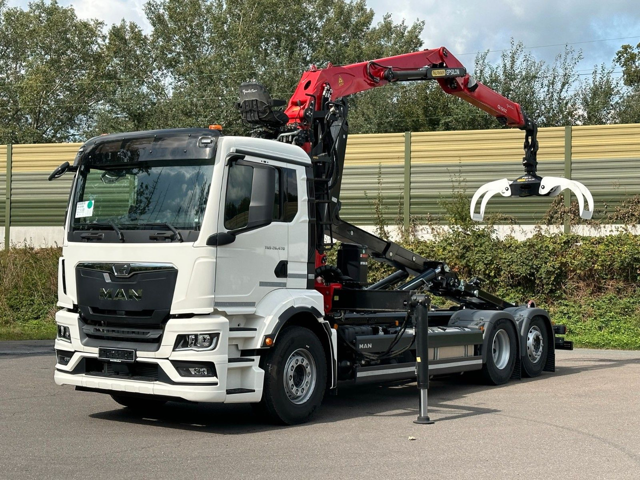 MAN TGS 26.470 6x2 Abrollkipper + Kran EPSILON - Pacēlājs ar āķi, Kravas auto ar manipulatoru: foto 1 MAN TGS 26.470 6x2 Abrollkipper + Kran EPSILON - Pacēlājs ar āķi, Kravas auto ar manipulatoru: foto 1