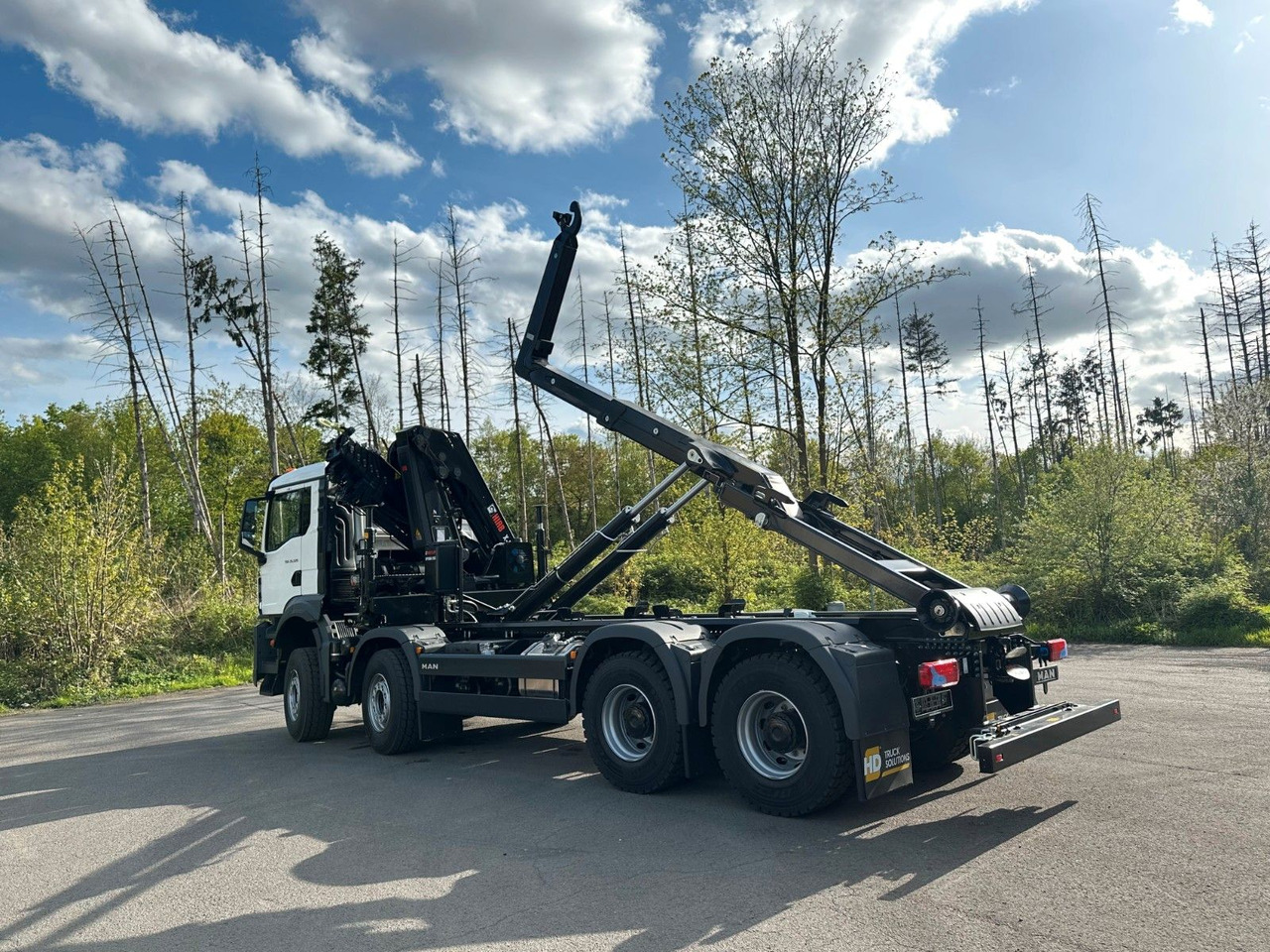 Pacēlājs ar āķi, Kravas auto ar manipulatoru MAN TGS 35.520 8x4  Abrollkipper + Kran HIAB 228-6: foto 13
