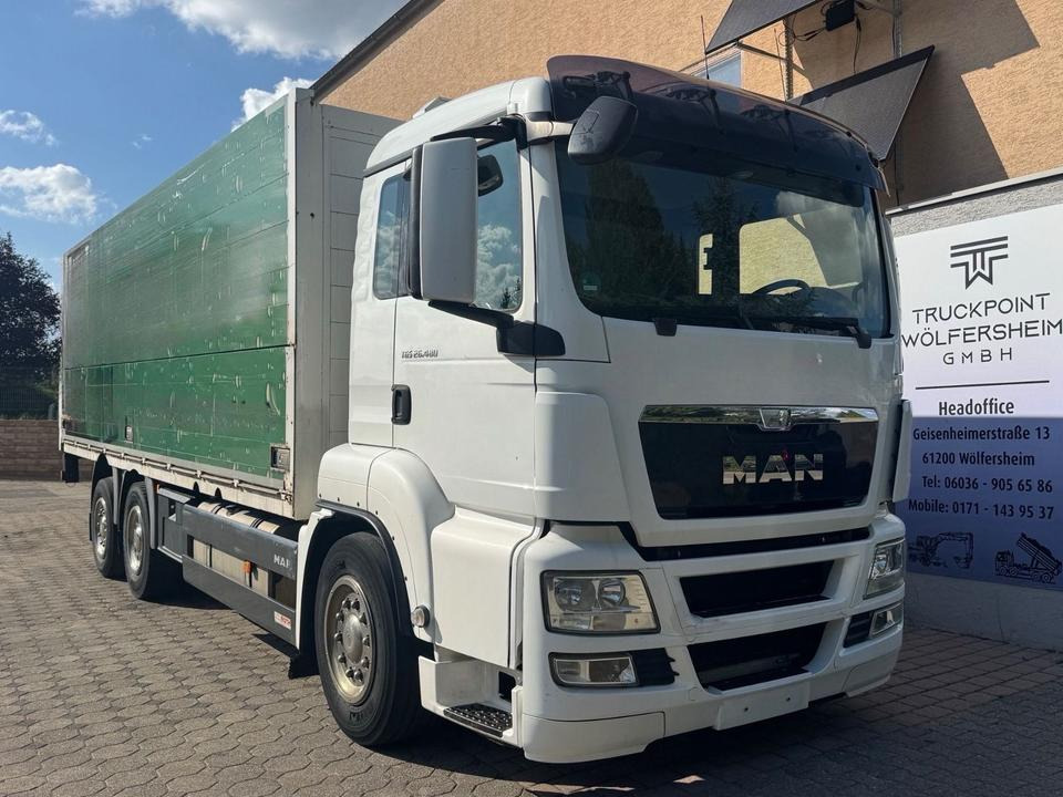 MAN TGS 26.480/Lenk-Lift/Kamera/AHK/Staplerhalterung - Kravas automašīna ar slēgto virsbūvi: foto 1 MAN TGS 26.480/Lenk-Lift/Kamera/AHK/Staplerhalterung - Kravas automašīna ar slēgto virsbūvi: foto 1