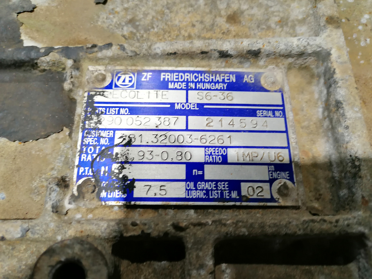 ZF ECOLITE S6-36 - Pārnesumkārba: foto 5 ZF ECOLITE S6-36 - Pārnesumkārba: foto 5