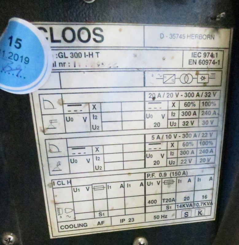 GLOOS GL 300 - Metināšanas iekārtas: foto 3 GLOOS GL 300 - Metināšanas iekārtas: foto 3