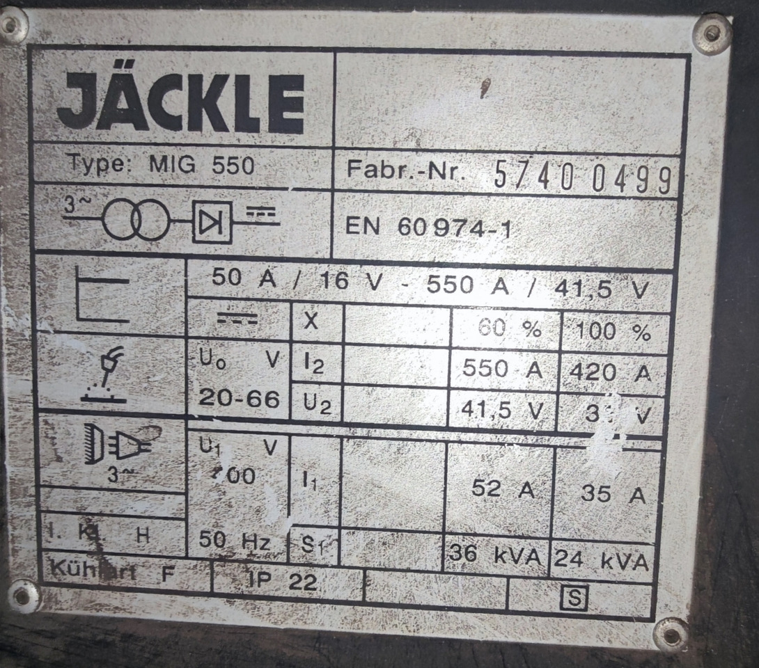Jaeckle MIG 550 - Metināšanas iekārtas: foto 3 Jaeckle MIG 550 - Metināšanas iekārtas: foto 3