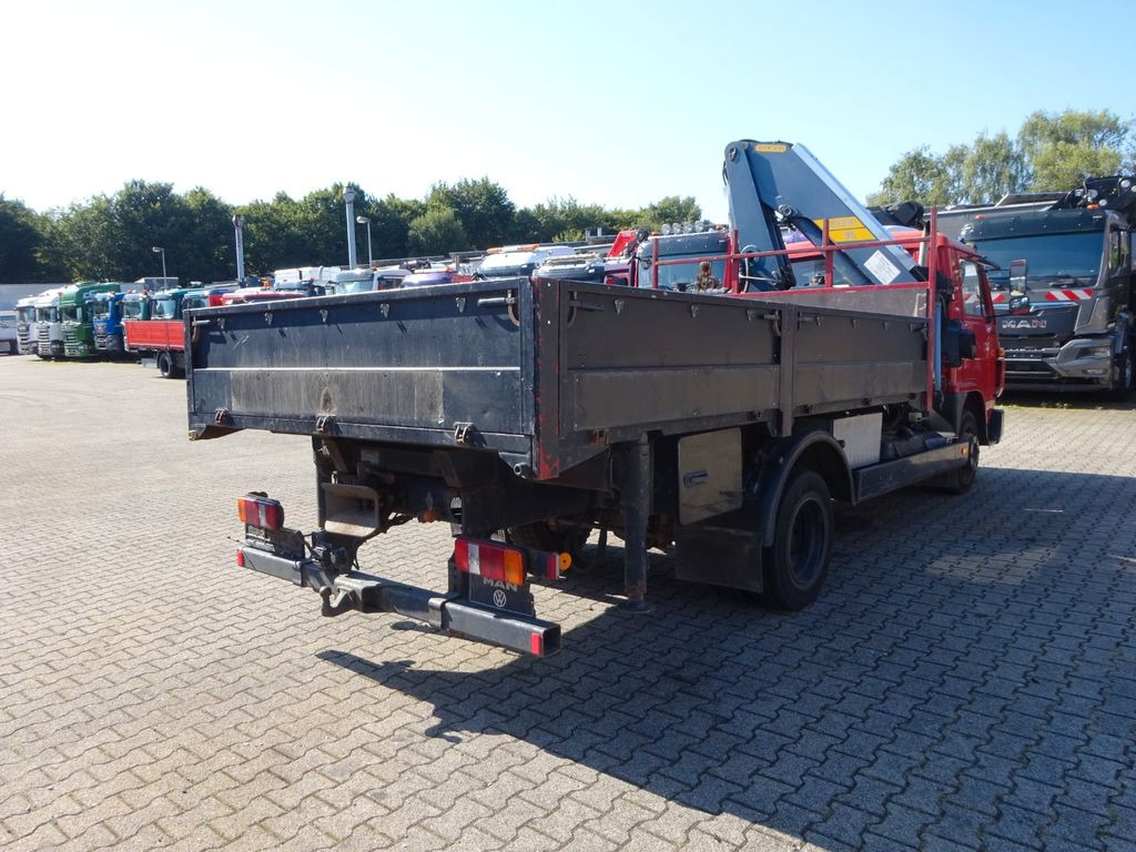 Kravas auto ar manipulatoru, Bortu kravas automašīna/ Platforma MAN 9.150 Pritsche + Effer 953S Dachdeckerkran 4x2: foto 6