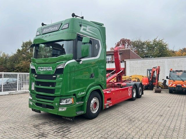 Scania S580 V8 MEILLER Abroller mit Lift+Lenkachse 6x2 - Pacēlājs ar āķi: foto 4 Scania S580 V8 MEILLER Abroller mit Lift+Lenkachse 6x2 - Pacēlājs ar āķi: foto 4
