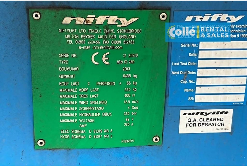 Izlices pacēlājs Niftylift HR 21 D E | 2013: foto 10 Izlices pacēlājs Niftylift HR 21 D E | 2013: foto 10