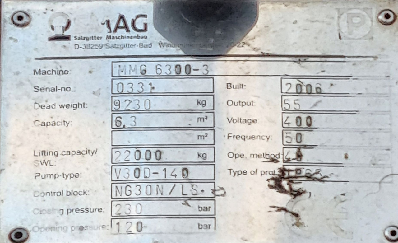 Peiner SMAG MMG 6300-3-S - Greiferi - Ostas tehnika: foto 4 Peiner SMAG MMG 6300-3-S - Greiferi - Ostas tehnika: foto 4