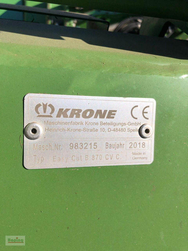 Pļāvējs Krone EasyCut B 870 CV: foto 16 Pļāvējs Krone EasyCut B 870 CV: foto 16