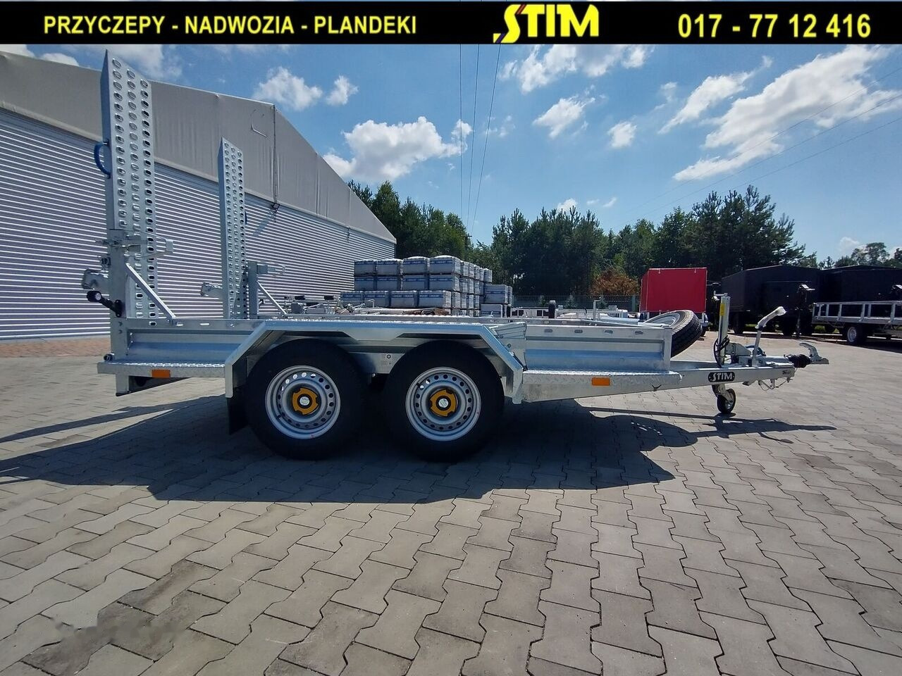 Jaunā Celtniecības tehnikas piekabe Stim S22, przyczepa do przewozu sprzętu budowlanego: foto 12