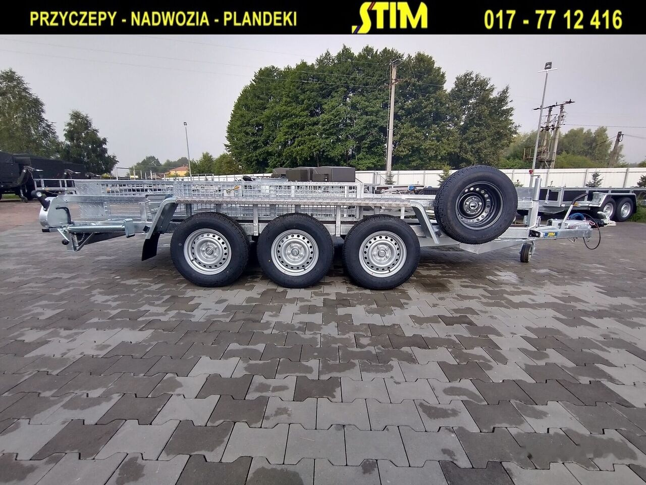 Jaunā Celtniecības tehnikas piekabe Stim S22, przyczepa do przewozu sprzętu budowlanego: foto 14