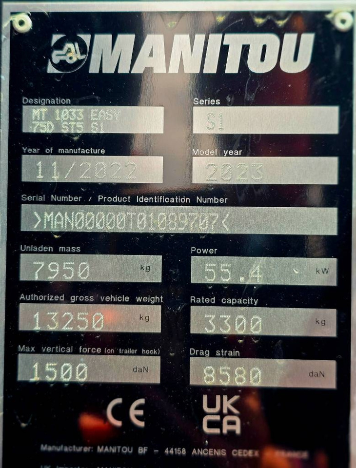 Teleskopiskais iekrāvējs Manitou MT 1033 EASY 75D ST5 S1: foto 11