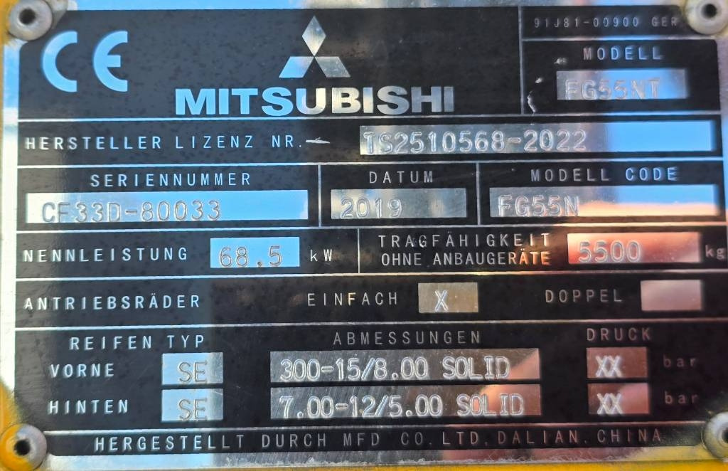 Gāzes iekrāvējs Mitsubishi FG 55 NT: foto 13