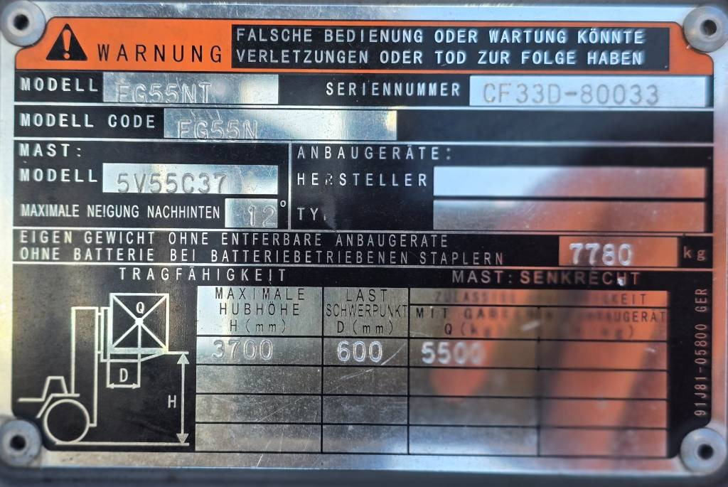 Gāzes iekrāvējs Mitsubishi FG 55 NT: foto 10