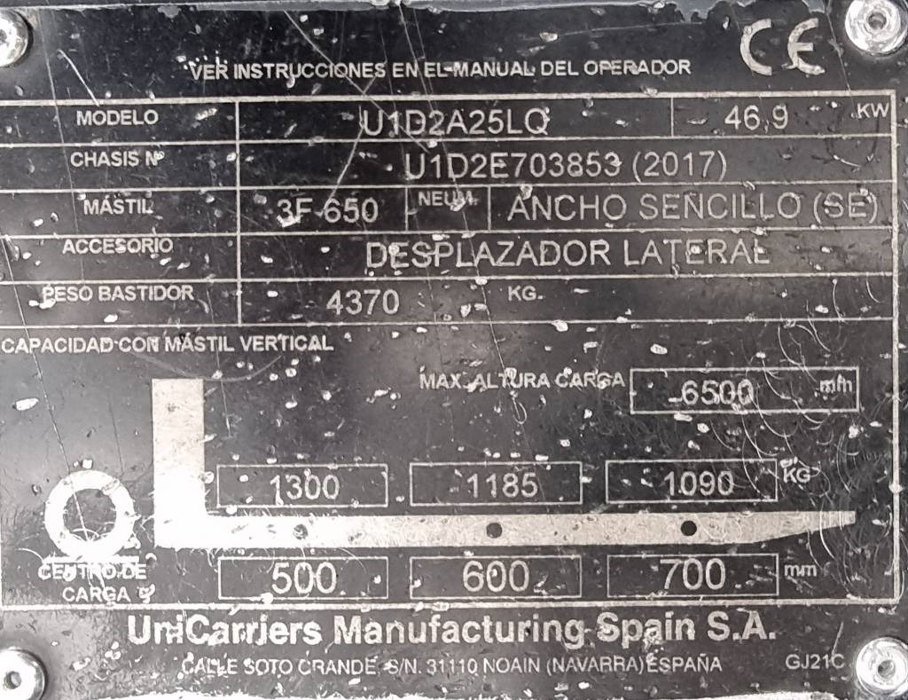 Gāzes iekrāvējs UniCarriers U1D2A25LQ DX25: foto 13