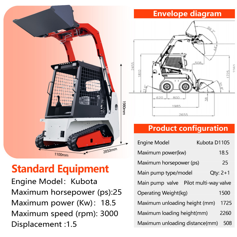 LADYS LA670 Mini Small Skid Steer Loader Compact Track Diesel Mini Skid Steer Loader For Sale With Small Mini Skid Steer Attachments 4 In 1 Bucket - Kompaktiekrāvējs: foto 3 LADYS LA670 Mini Small Skid Steer Loader Compact Track Diesel Mini Skid Steer Loader For Sale With Small Mini Skid Steer Attachments 4 In 1 Bucket - Kompaktiekrāvējs: foto 3