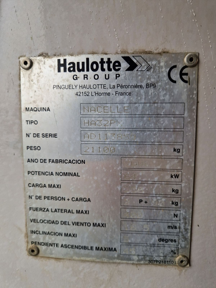 HAULOTTE HA 32 PX - Izlices pacēlājs: foto 5 HAULOTTE HA 32 PX - Izlices pacēlājs: foto 5