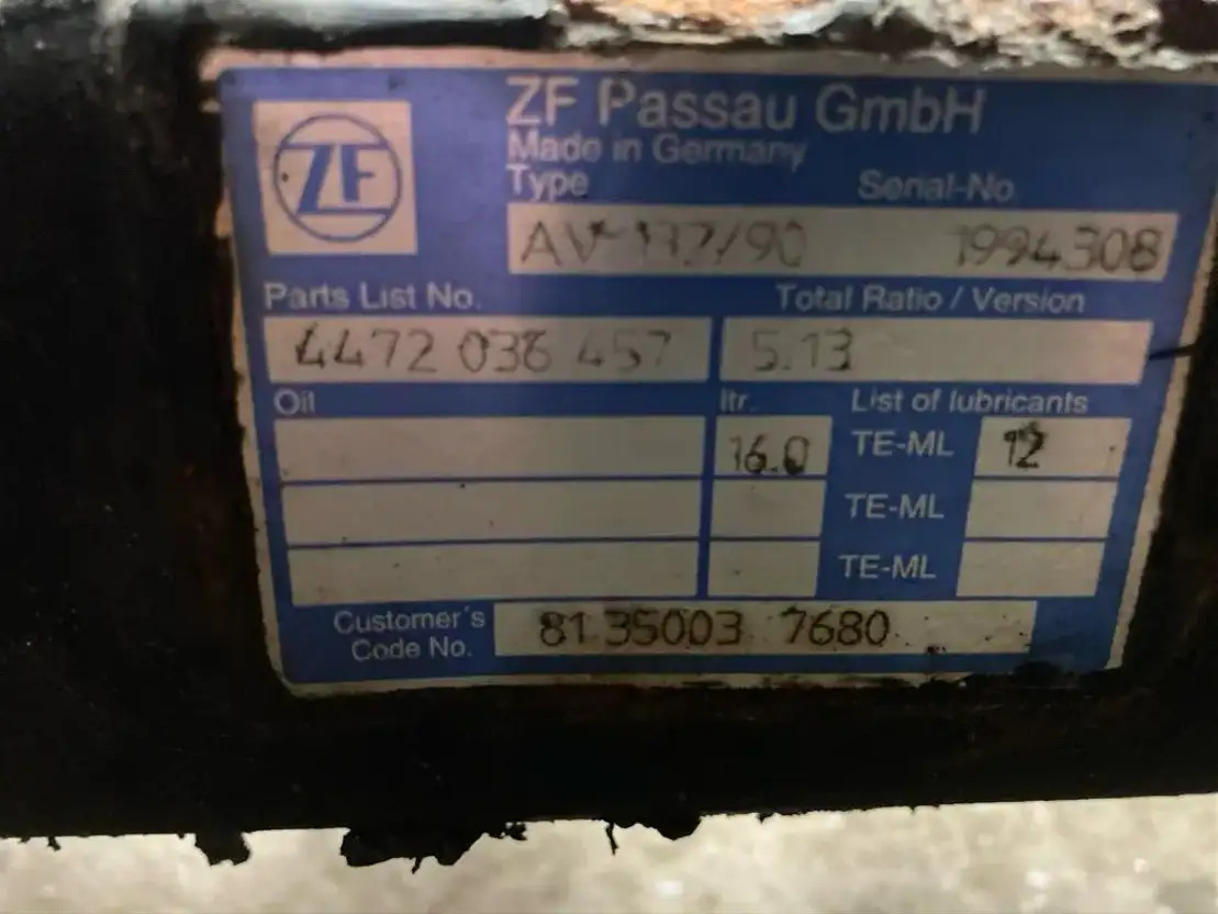 ZF Hinterachse Axis ZF AV132/90 5,13 4472036457 MAN Lions City A21 - Aizmugurējā ass - Autobuss: foto 2 ZF Hinterachse Axis ZF AV132/90 5,13 4472036457 MAN Lions City A21 - Aizmugurējā ass - Autobuss: foto 2